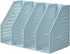 deli Blue Collapsible Magazine File Holder - 4 Vertical Compartment Binder Organizer for Desk Storage