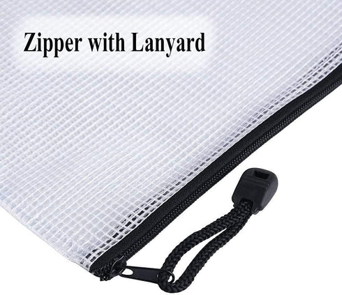 Oaimyy 20 Pcs Mesh Zipper Pouch Document Folders, Black, 5"x 7", Zipper Zip File Organizing Storage Bags