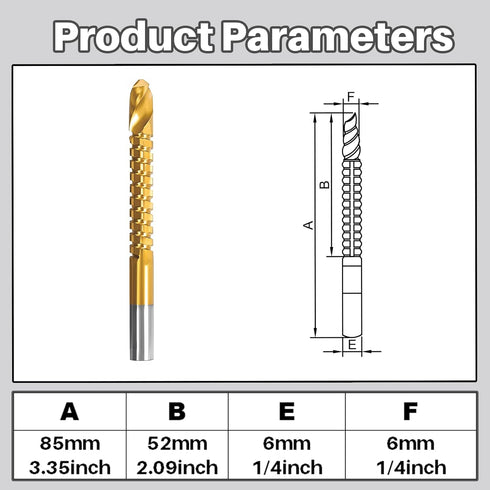 Tapered Reamer Set with T Handle, 3-13mm & 5-16mm, 6 Fluted Carbon Steel Hex Shank for Guitar Woodworking, 2pcs