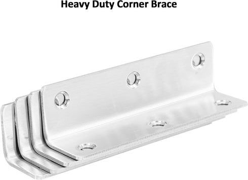 20 Pack 4" L Bracket, Heavy Duty Corner Brace, Metal Shelf Bracket Angle Bracket for Shelves, Polished Silver Stainless
