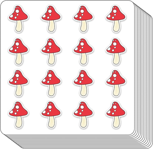 GUVSPTI Mushroom Planner Stickers, 0.5in Monthly Scrapbooking Kids DIY Arts Crafting 208-Pack