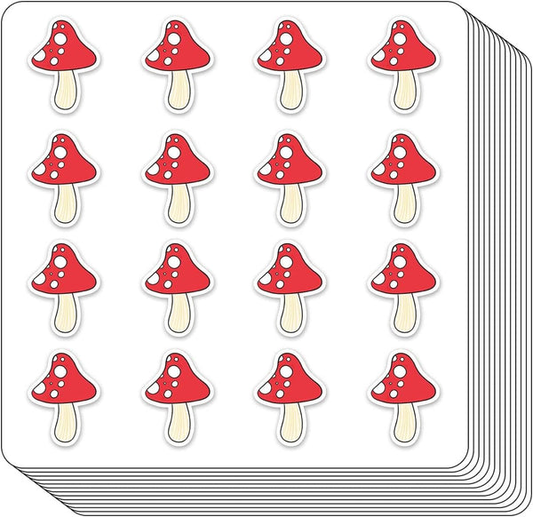 GUVSPTI Mushroom Planner Stickers, 0.5in Monthly Scrapbooking Kids DIY Arts Crafting 208-Pack