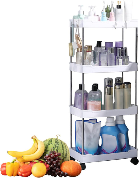 Generic Cart Storage Rack Mobile Organizer, Portable Tier Shelf | Versatile Rolling Utility Stand, Sturdy Space-Saver