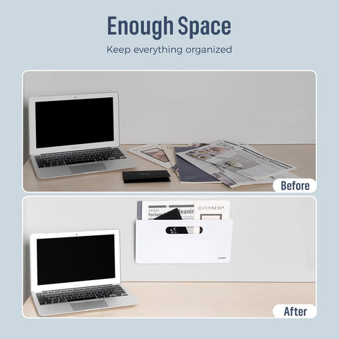 loukin Vertical File Folder Organizer, Wall Mount File Holder for Whiteboard, Refrigerator, Office, Mail, Documents