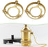YINETTECH 2Pcs 60mm Brass Light Shade Gallery Lamp Holder with Secure Screw Fittings for Pendant Lights, Custom