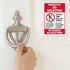 SmartSign No Soliciting Stickers, Pack of 3, One 3.75"x5.5" & Two 2.75"x4", No Excuses No Exceptions, Made in USA