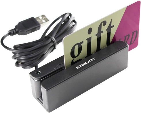 ETEKJOY USB 3-Track Magnetic Stripe Card Reader, POS Credit Card Reader Swiper ET-MSR90