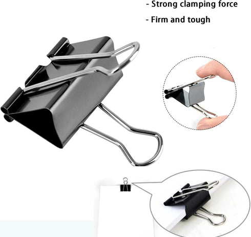 Extra Large Binder Clips 2.4 Inch (24 Pack), Upgrade Giant Paper Clips Big Clips Paper Clamps for Office and Home Supplies, Black by KAKAMINA