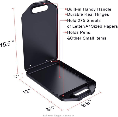 Sunnyclip Storage Clipboard with Handle, Plastic Compartment Hold 200 Letter Sized Paper,Heavy Duty Sturdier Smooth Writing Portable Paperwork Office Classorm Supply for Coache, Contractor by Sunnyclip