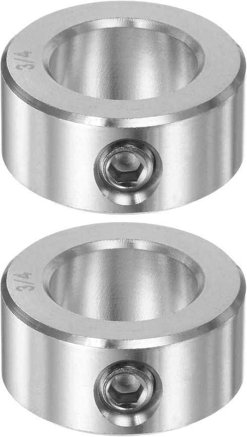 HARFINGTON 2pcs Shaft Collar 3/4" Bore 304 Stainless Steel Set Screw Shaft Collars for Wheel Barrow Axle, Industry