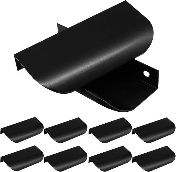 Hordion 10 Pack Finger Edge Pull, 3.15" Aluminum Flat Hidden Bar Pulls Concealed