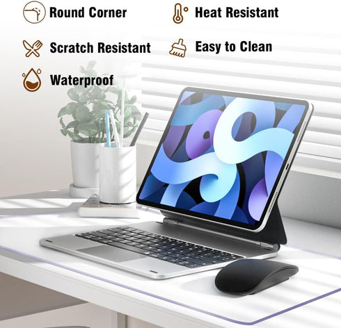 Clear PVC Desk Pad, 36x60 inch Waterproof Wipeable Writing Desk Cover Protector for Office and Home
