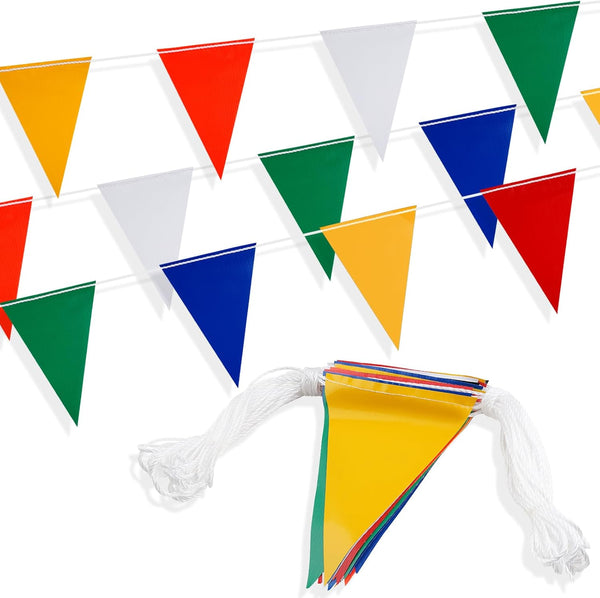 Pennant Banner Flags, Safety Flag Perimeter Warning Line for Construction/Traffic Barrier/Parking Lot/Rooftop/Party