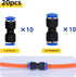 20pcs Air Tool Fittings,Air Piping 6/8mm (1/4 5/16)Straight Push Connectors Plastic Push Tube Quick Connect Fittings Pneumatic Connectors Air Line Fittings Tube Fittings Push Lock