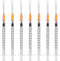 50 Pack 1ml 25Ga Plastic Dispensing Syringe Tool for Refilling, Measuring Liquids, Experiments