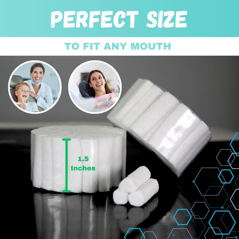 2000 Count Dental Cotton Rolls | Absorbent Nose Bleed Stoppers and Nose Plugs for Dental Procedures, Wisdom Teeth
