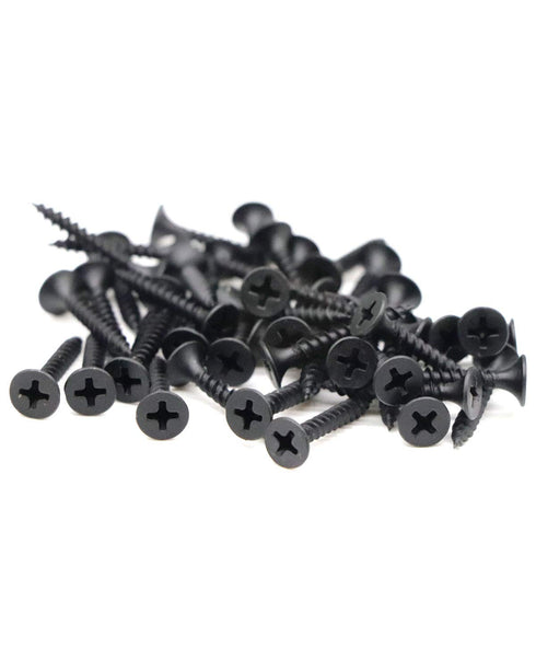 100pcs #6 x 1 Flat Head Phillips Drywall Screws, Carbon Steel 1022A, Black Phosphate