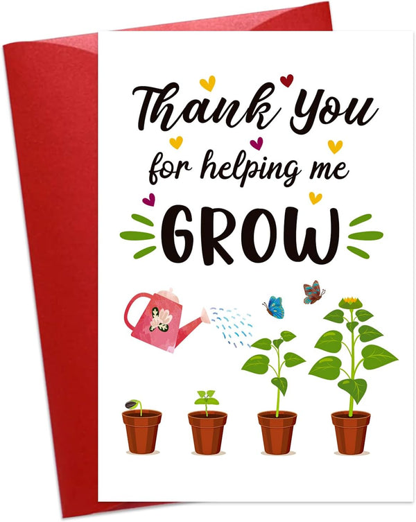 Teacher Appreciation Card - Teacher Thank You Card with Envelope Thank You