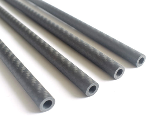 4pcs 2MM Wall Thick Carbon Fiber Tube, 10x6x420MM, 3K Roll Wrapped Twill Matte Finish