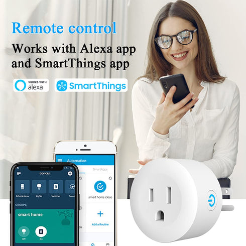 DOGAIN Zigbee Smart Plugs Outlet, Works with ST and Echo Plus Hub, Compatible with Alexa and Google Assistant, 2 Pack
