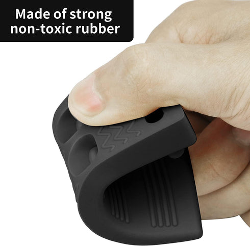 Thin Door Stop Rubber Wedge - Flexible Non-Scratching Door Holder for Bottom of Door, Smart Stackable Design - Black