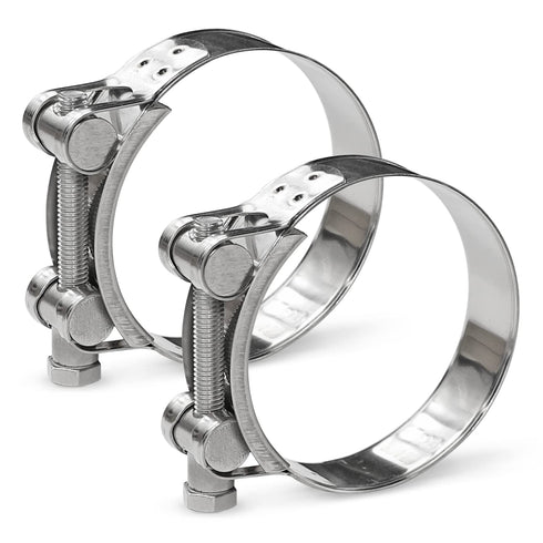 AKIHISA 2 Pack T-Bolt Hose Clamp, 149-161mm ID Range, 304 Stainless Steel Heavy Duty Pipe Clamp