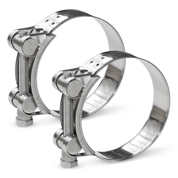 AKIHISA 2 Pack T-Bolt Hose Clamp, 149-161mm ID Range, 304 Stainless Steel Heavy Duty Pipe Clamp