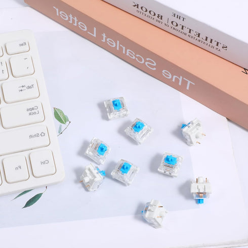 Josojoou 30 3 Pieces Blue Mechanical Keyboard Switches, Pin Pre-Lubricated Clicky Key Switches, Dustproof