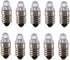 10pcs E10 Miniature Flashlight LED Bulbs, 3 Volt Replacement, Cool White 3V