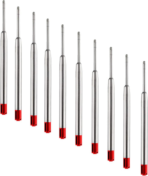 HeTaoCat Red Ink Refill Pack of 5, Replaceable Medium Point Ballpoint Pen Refills (Red)