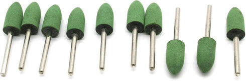 10 pc 10 mm (3/8 Inch) Bullet Rubber Rotary Tool Polishing Burr with 3 mm (1/8 Inch) Shank for Dremel Rotary Tools