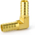 GASHER 2 Pieces Brass Hose Barb Reducer, 1/2 Inch to 1/2 Inch 90 Degree Elbow with 4 Hose Clamps