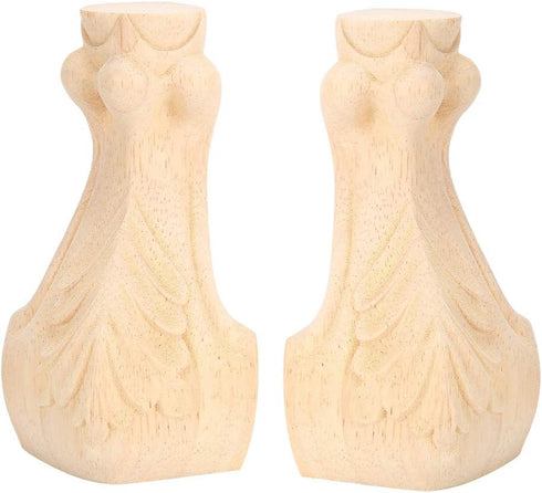 Zerodis Wood Table Leg, 2PCS Rubber Wood Furniture Leg Replacement with Exquisite