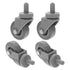 UKCOCO 4pcs Stainless Steel Threaded Stem Casters 5cm Rubber Swivel Wheels Replacement