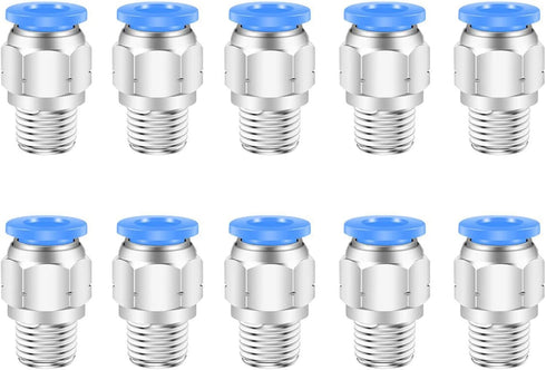 10mm Push to Connect Fittings: CEKER 10mm x 1/8" NPT Male Thread Quick Connect Pneumatic Fittings (10 Packs)