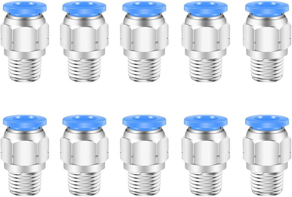 10mm Push to Connect Fittings: CEKER 10mm x 1/8" NPT Male Thread Quick Connect Pneumatic Fittings (10 Packs)