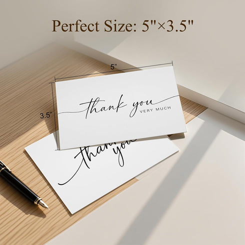 yrrBgo 48 Pack Stickers,3x3.5 Inch Thank You Cards with self seal Envelopes and Matching Minimalistic Design,Printable