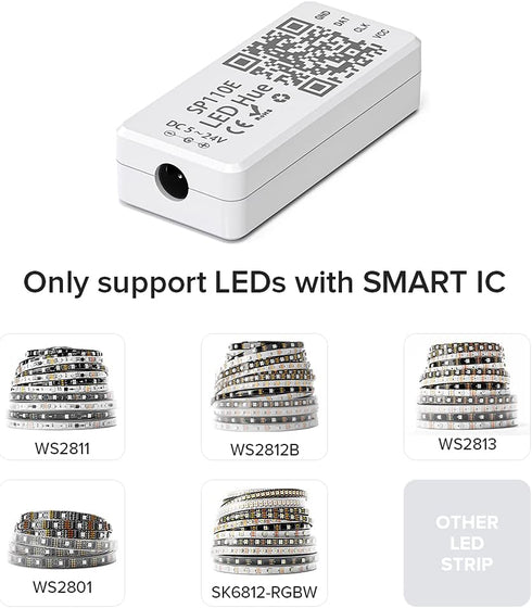 WS2812B WS2811 SK6812 SK6812-RGBW (SP110E) SEZO LED Controller Support All LED Strip/Module Light/Panel/String iOS