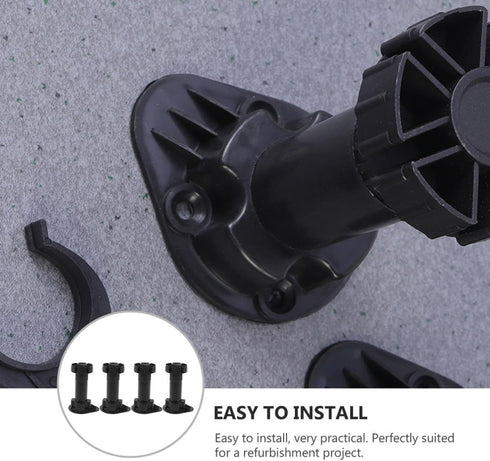 4Pcs 100-120Mm VILLCASE Adjustable Black Plastic Furniture Legs with Clips, Thickened Sofa Cabinet Support Feet for TV
