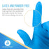 Dynarex Safe-Touch Disposable Nitrile Exam Gloves, Powder-Free, Blue, Small, 1 Box of 100