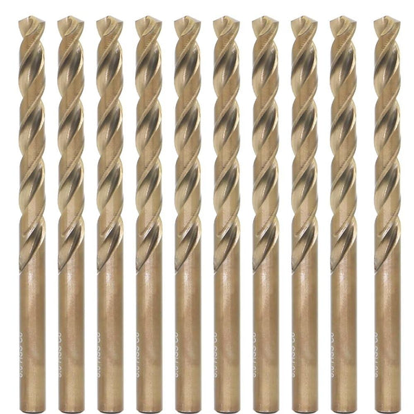 M35 Cobalt Drill Bit Set, 8.5mm, 10 Pieces for Hard Metals, Exceptional Heat Resistance, Industrial-Grade