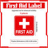 Josojoou 6PCS 6.06x6.06in Commercial Self-Adhesive First Aid Sticker, Waterproof First Aid Sign Medical Stickers, Red