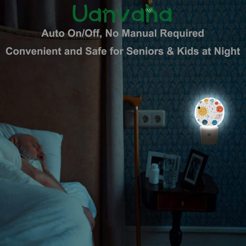 Uanvaha 0.5W Solar System Night Light Planets Stars Satellites in Universe Cartoon Night Lights Plug into Wall Dusk