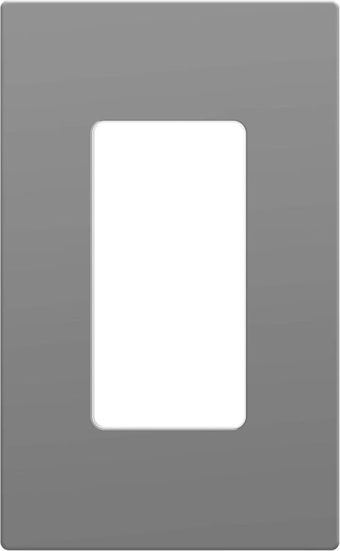 ENERLITES Grey Screwless Decorator Wall Plate, 1-Gang Size, Unbreakable Polycarbonate Thermoplastic, Glossy