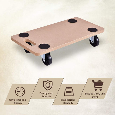 500 Lbs (23" x11.5" Goplus Furniture Moving Dolly, Heavy Duty Wood Rolling Mover with Wheels for Piano Couch Fridge