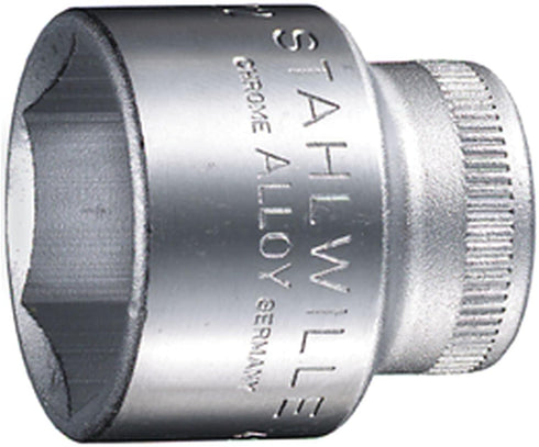 Stahlwille 2110022 456 22mm Hex Socket, 10mm (3/8") Square Drive, Chrome Plated, Thin-Walled Design, Made in Germany