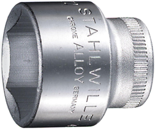 Stahlwille 2110022 456 22mm Hex Socket, 10mm (3/8") Square Drive, Chrome Plated, Thin-Walled Design, Made in Germany