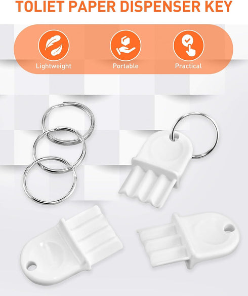 Vomika 5PCS 5 Paper Towel Dispenser Key, Universal Toilet Paper Dispenser Keys, Hard Plastic Key for Waffle-Style