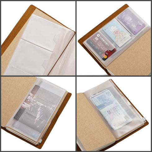 Moterm Kraft File Folder + Zipper PVC Pouch, Storage Bag for Travelers Journal Accessories Pack