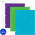 Five Star 4 Pocket Folders, Plastic, Teal, White, Purple, Lime, 4 Pack (38076)